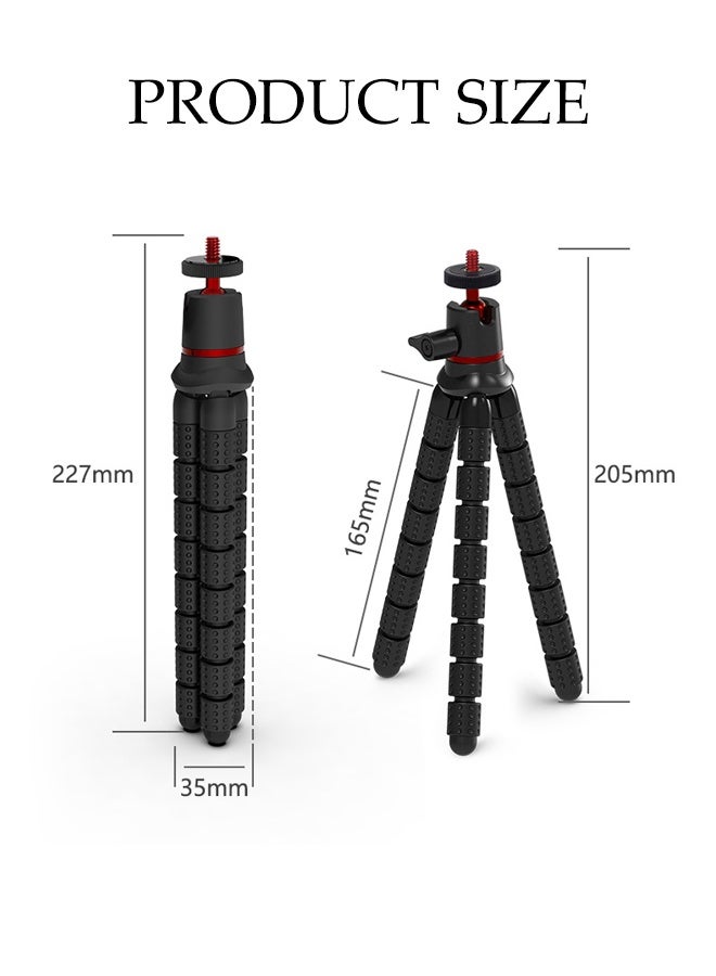 DUNISO Flexible Mini Tripod Holder Tabletop Travel Portable and Flexible Camera Stand Holder with Gopro Accessories, Phone Clip, and Bluetooth Remote Control Portable Octopus Camera Gorrila Pod Bendy Legs Grip for Phones, Webcam, Camcorder  - Image 4