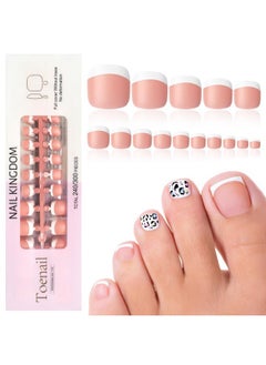 LifexTol 240Pc Press On Toenails For Women Toe Press On Nails French Tip Toe Nail Press Ons With Glue&Sticky Tabs,3 In 1 Glue On Fake Toe Nail Tips False Acrylic Toenails Press Ons Artifitial Toenail  - Image 1