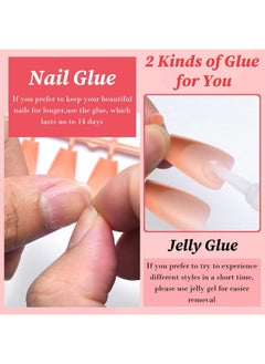 LifexTol 240Pc Press On Toenails For Women Toe Press On Nails French Tip Toe Nail Press Ons With Glue&Sticky Tabs,3 In 1 Glue On Fake Toe Nail Tips False Acrylic Toenails Press Ons Artifitial Toenail  - Image 4