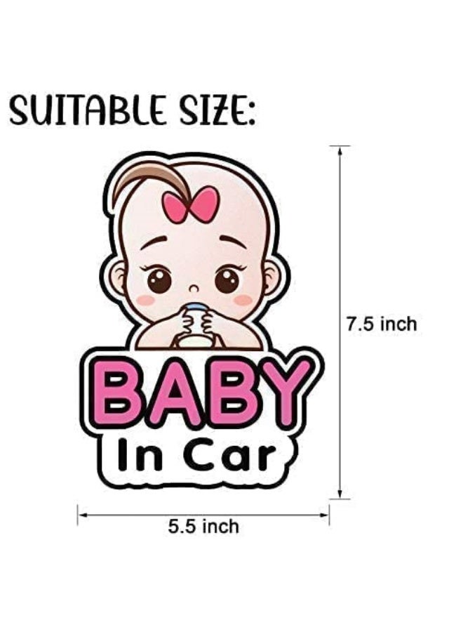 ملصقان للسيارة عليها صورة طفلة، ملصق سيارة للأطفال، ملصق أمان قابل للإزالة، ملصق نافذة سيارة لطيف للأطفال، ملصقات داخل السيارة - Image 2