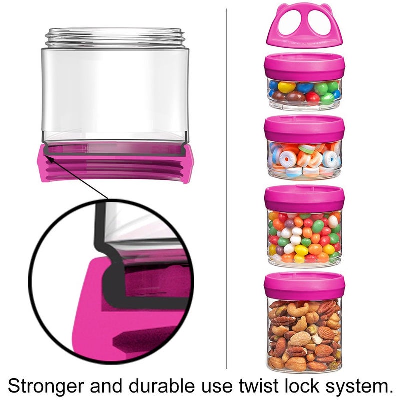BeneLabel Stackable Food Storage Containers with Twist Lock System - BPA-Free Tritan Containers for Travel, Formula, Protein Powder, Snacks - Leakproof & Dishwasher Safe (Red and Blue, 31oz per) - Image 5