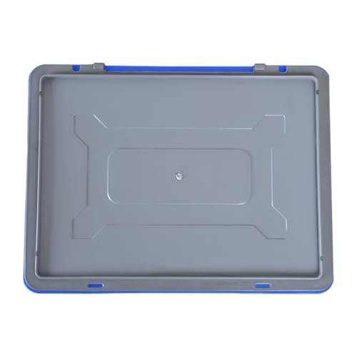 SES QTek Plastic Crate with Lid, 400x300x120 MM Multipurpose Plastic Crate with LidHeavy Duty Blue Portable Crates for storage | Shelf Basket for Large Storage Bin | Vegetable, Fruit, Pack Of 1 PCS - Image 4