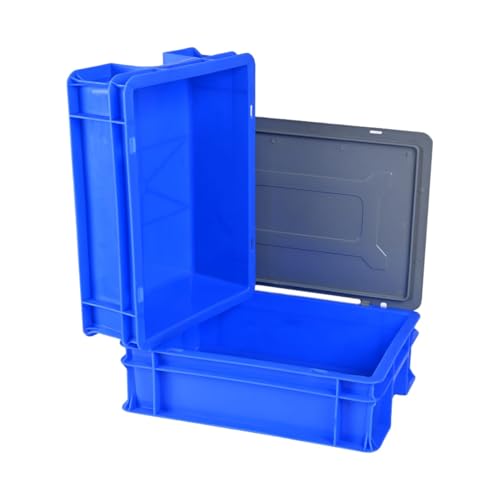 SES QTek Plastic Crate with Lid, 400x300x120 MM Multipurpose Plastic Crate with LidHeavy Duty Blue Portable Crates for storage | Shelf Basket for Large Storage Bin | Vegetable, Fruit, Pack Of 1 PCS - Image 3