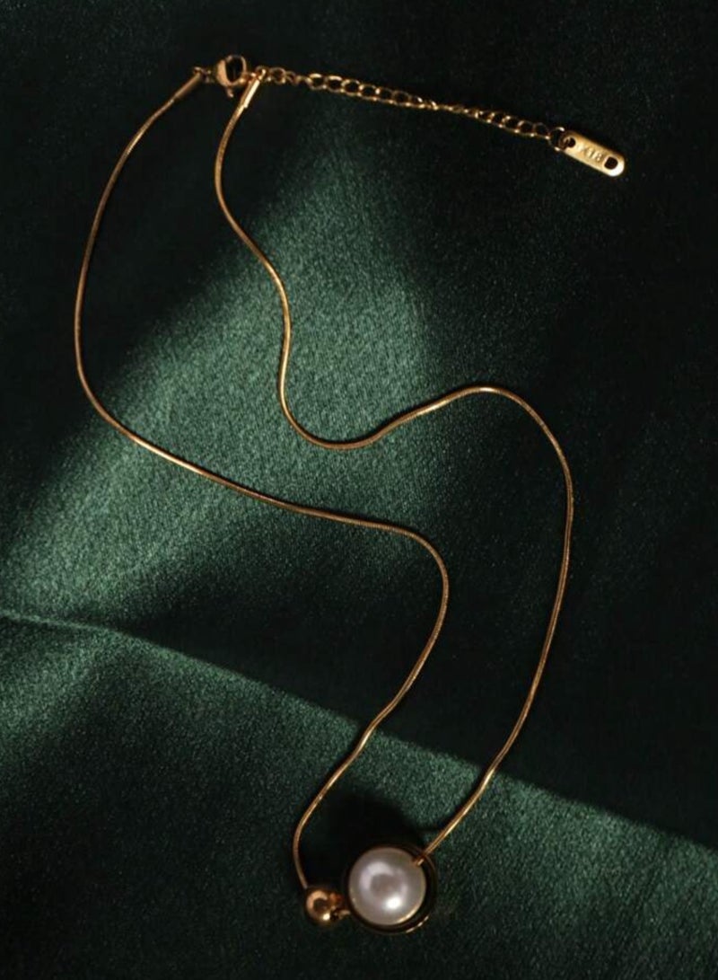 إيكوال سلسال نسائي أنيق من الاستانلس ستيل مطلي باللون الذهبي - Image 3