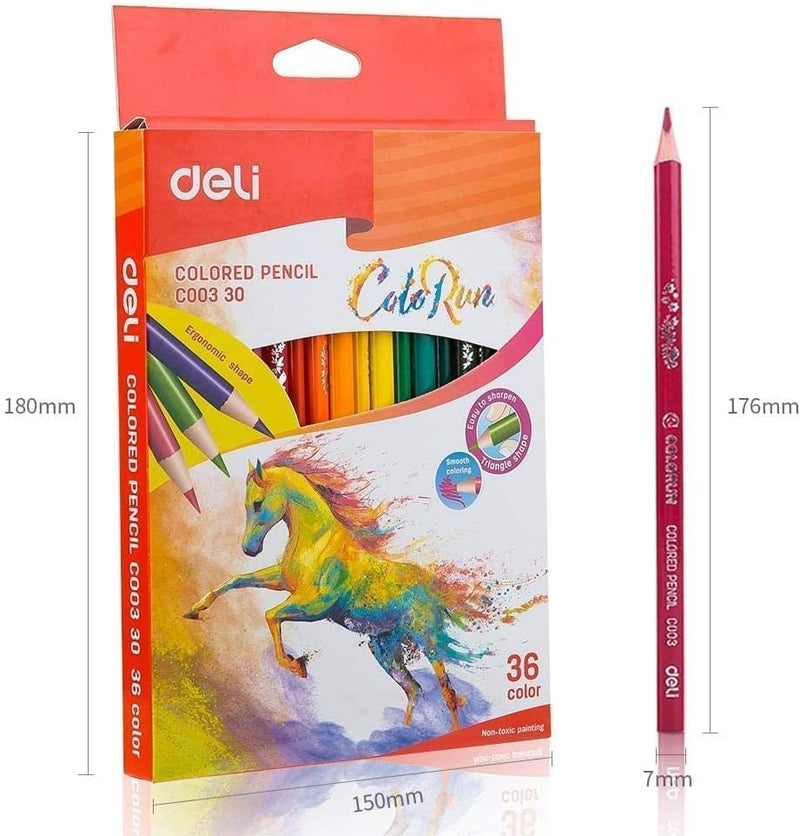 Deli Color Pencil 36 Colours, C003-30 - Image 3