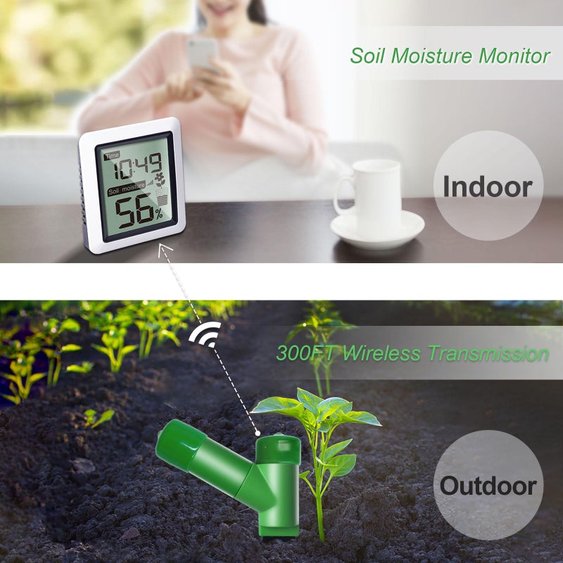 ECOWITT ECOWITT WH0291 Soil Moisture Tester Plant Soil Moisture Sensor Meter with Digital LCD Display  - Image 3