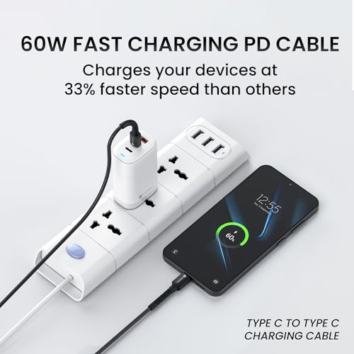 Portronics Konnect X 60W Unbreakable Nylon Braided Cable, 2M Fast Charging Cable For iPhone 15 Series, iPad, Samsung Galaxy (Black) - Image 5