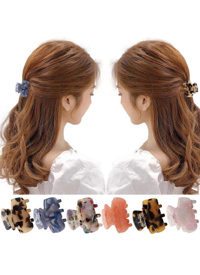 Messen 6 PCS Small Hair Claw Clips 1.4 Inch Tortoise Claw Clip for Women Girls Mini Size Leopard Print Acrylic French Design Jaw Clips Non-Slip Strong Hold Hair Grip Catch Barrette  - Image 3