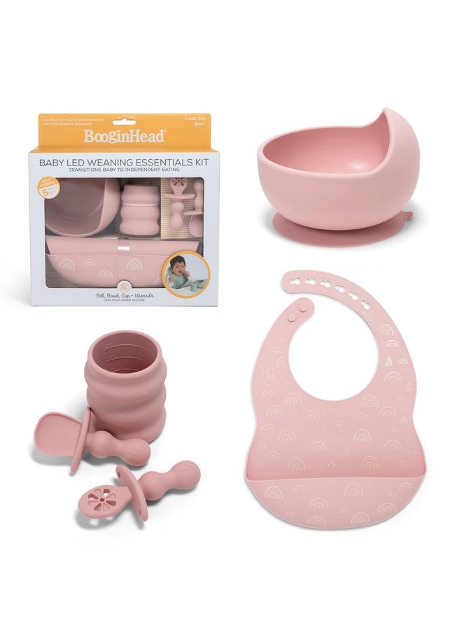 BooginHead by Infantino Baby Led Weaning Supplies, Stage 1 and 2 Self Feeding, 5-Piece Set, Pink - Image 1