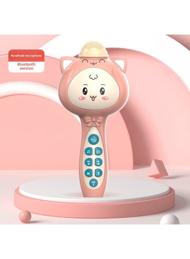 Internet Celebrity Cartoon Adorable Children's Wireless Bluetooth Microphone Boys And Girls Karaoke Machine Recording And Amplialation Story Machine-Color:Pink  - Image 1
