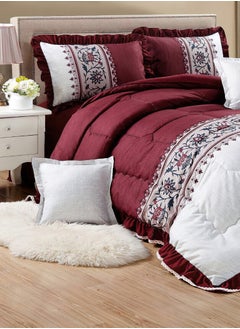 Moon 4 Pieces Single Size 160x210Cm Comforter Set Medium Filling Bedding Set for All Season Includes 1Comforter 1Bedsheet 1Pillow Shams and 1Cushion cases  - Image 2