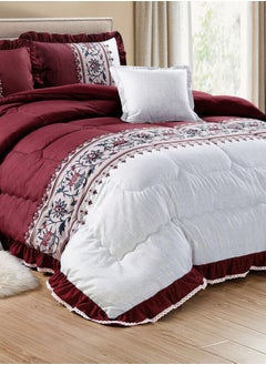 Moon 4 Pieces Single Size 160x210Cm Comforter Set Medium Filling Bedding Set for All Season Includes 1Comforter 1Bedsheet 1Pillow Shams and 1Cushion cases  - Image 4