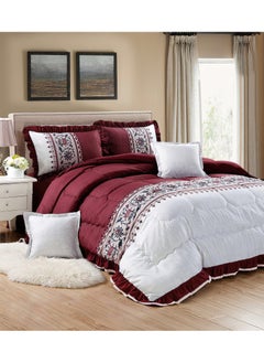 Moon 4 Pieces Single Size 160x210Cm Comforter Set Medium Filling Bedding Set for All Season Includes 1Comforter 1Bedsheet 1Pillow Shams and 1Cushion cases  - Image 1