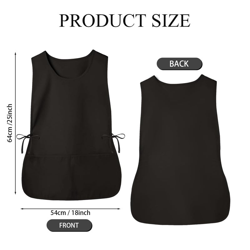 RRBXIA Smock Apron Cobbler Apron with Side Ties and 2 Deep Pockets Unisex Apron for work kitchen (Black, Regular) - Image 3