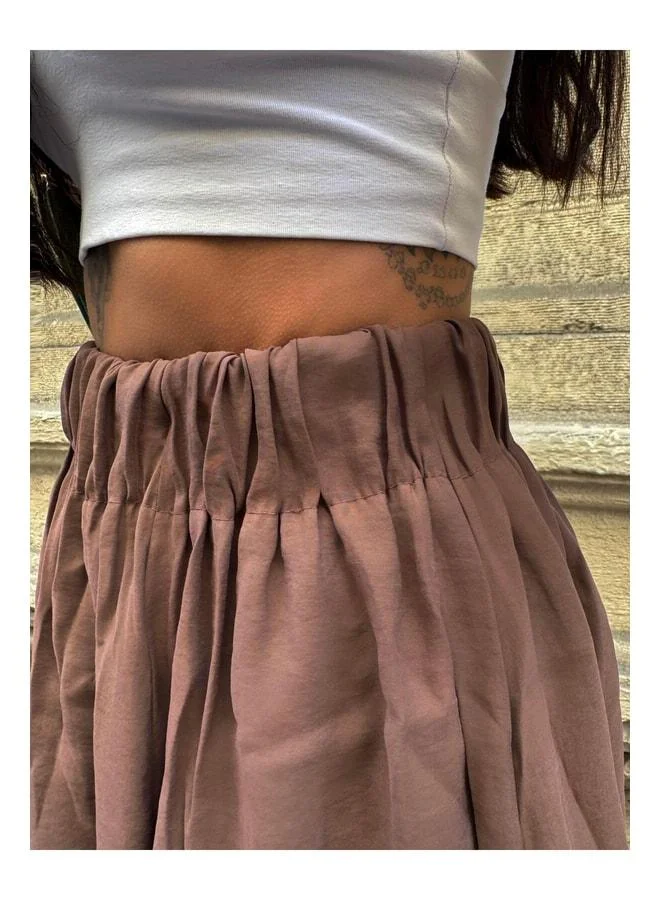 mina aise Women's Coffee %100 Modal Long Skirt 29078.