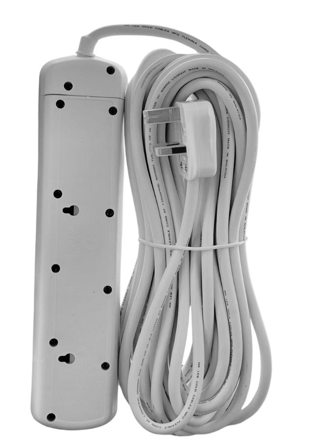 10 Meter Multi  Power Strips Extension Cord | 4 Sockets Universal Plug Adapter with 10Meter Extra Long Cable Bold Extension Cable | Power Socket | Extension Board | Extension Cable | Extension Socket For Home ,Office ,Kitchen ,Travel And More ((10Meter)) ((Multi))