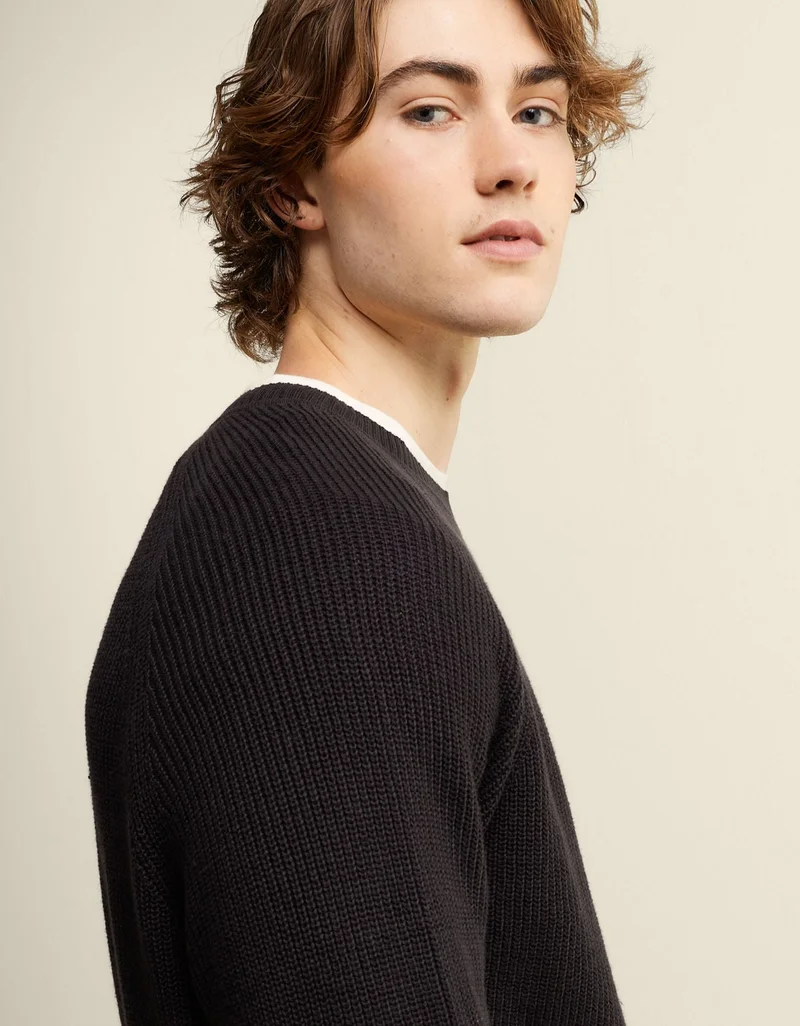 American Eagle  AE Shaker Stitch Sweater  | Best Price UAE