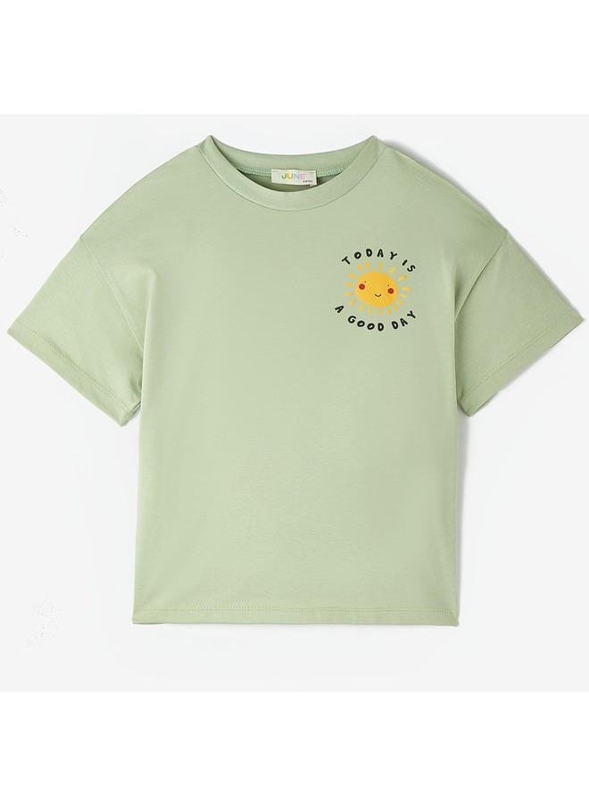 JUNE - June Printed Tshirt Light Green - Image 1