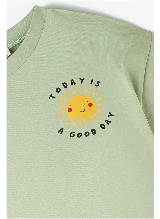 JUNE June Printed Tshirt Light Green
