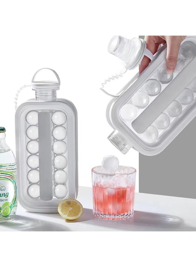 Arabest Ice Ball Maker, Reusable BPA-Free Silicone Ice Cube Tray with Lid, Sphere Ice Mold for Drinks, Cocktails, Coffee, Tea, and Juice, Portable Round Ice Cube Tray for Freezer - Image 1
