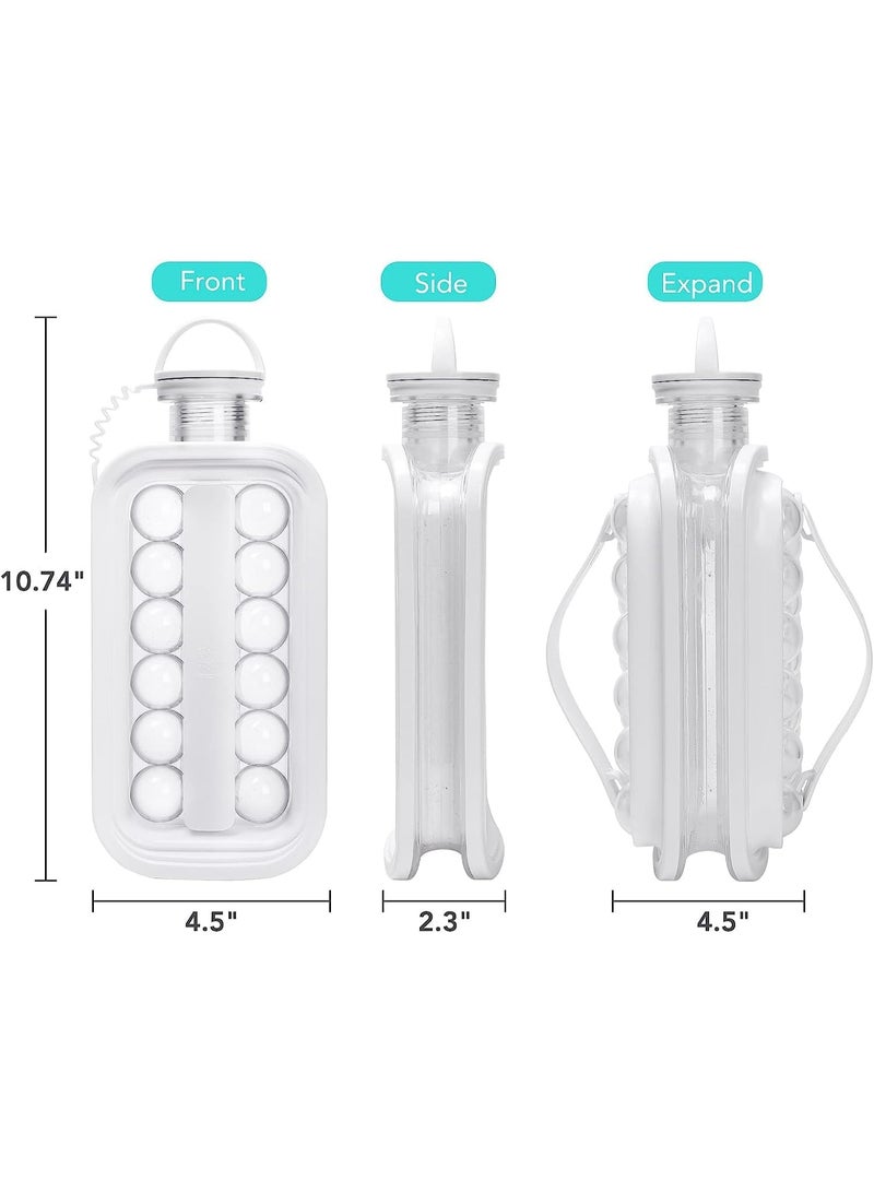 Arabest Ice Ball Maker, Reusable BPA-Free Silicone Ice Cube Tray with Lid, Sphere Ice Mold for Drinks, Cocktails, Coffee, Tea, and Juice, Portable Round Ice Cube Tray for Freezer - Image 5