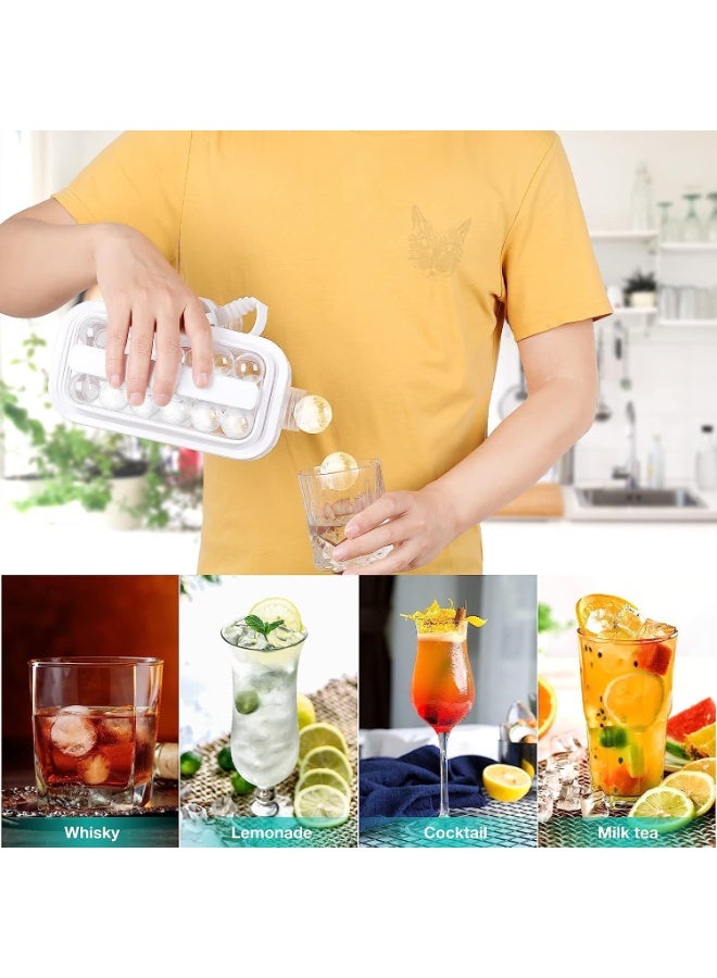 Arabest Ice Ball Maker, Reusable BPA-Free Silicone Ice Cube Tray with Lid, Sphere Ice Mold for Drinks, Cocktails, Coffee, Tea, and Juice, Portable Round Ice Cube Tray for Freezer - Image 3