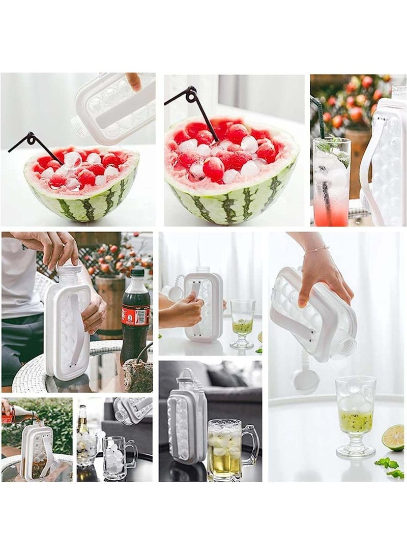 Arabest Ice Ball Maker, Reusable BPA-Free Silicone Ice Cube Tray with Lid, Sphere Ice Mold for Drinks, Cocktails, Coffee, Tea, and Juice, Portable Round Ice Cube Tray for Freezer - Image 4