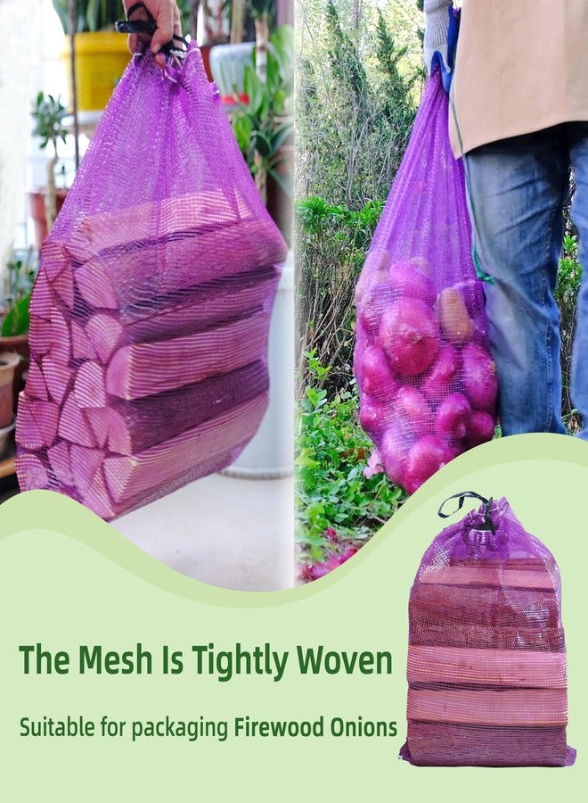 deebree Mesh Firewood Bags 22"×32" Crawfish Sacks, Firewood Bags for Selling, Mesh Onion Bags Storage Potato Sacks Mesh Wood Bags for Firewood Bulk (Pack of 10) - Image 4