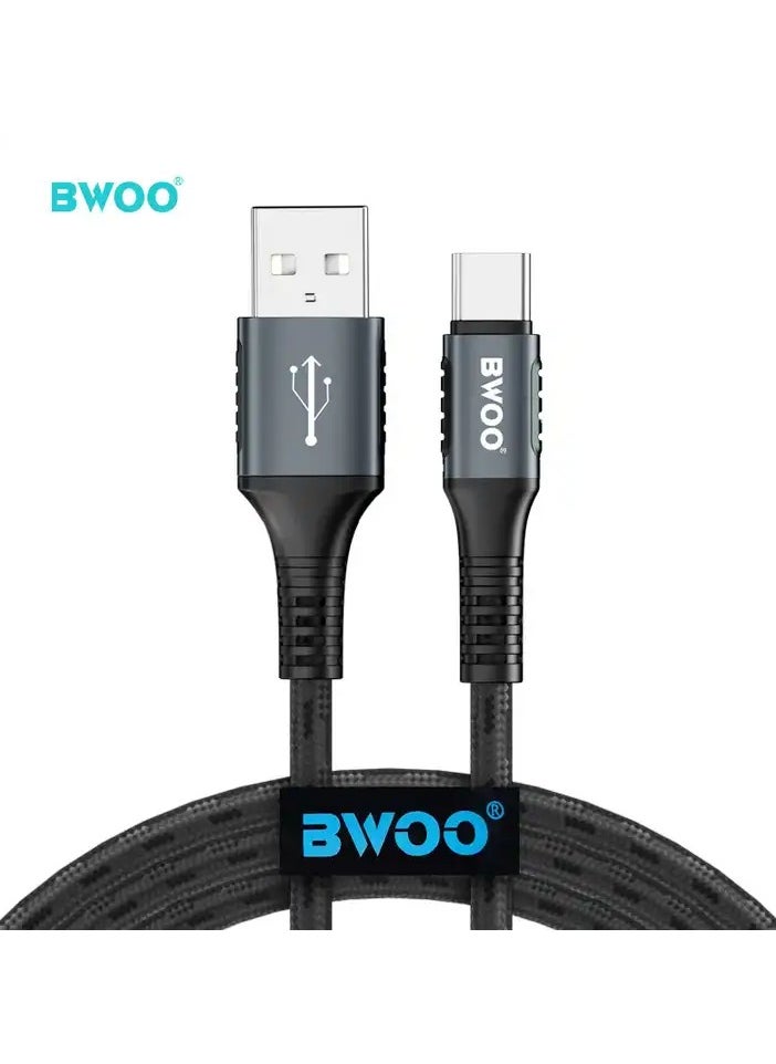BWOO - High-Grade 5A Nylon Braided Type-C Fast Charging USB Cable by BWOO for Smartphones - Image 1