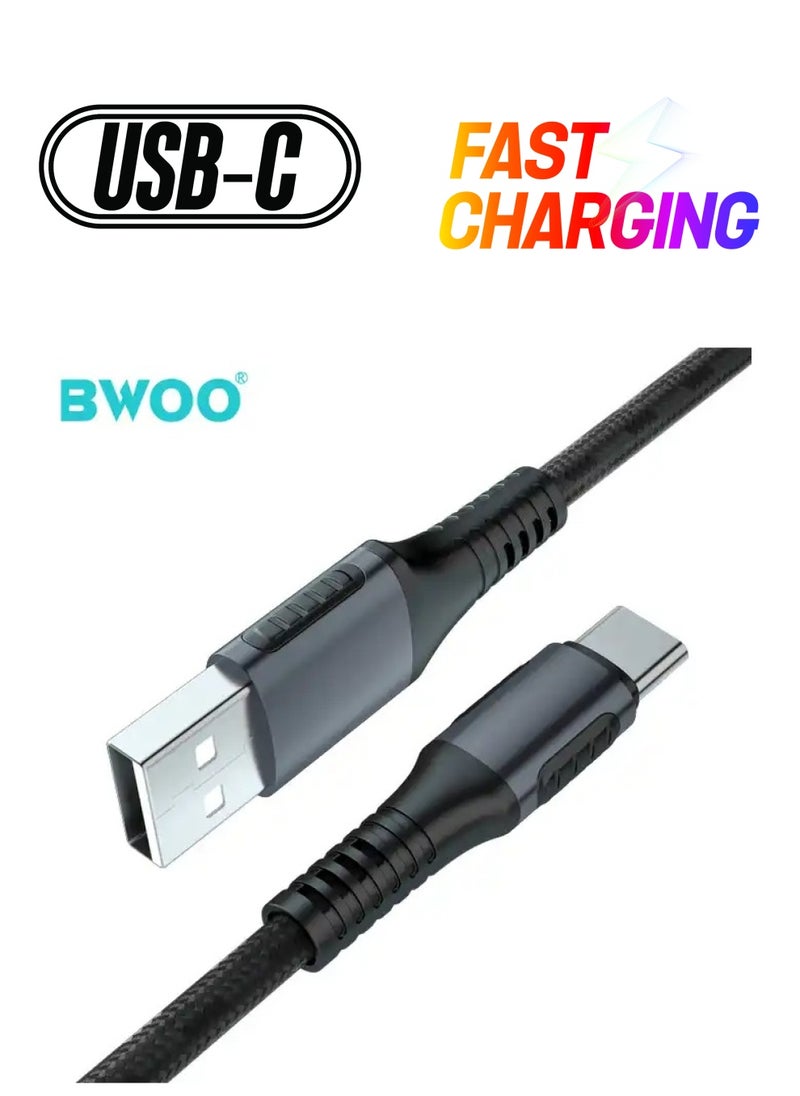 BWOO - High-Grade 5A Nylon Braided Type-C Fast Charging USB Cable by BWOO for Smartphones - Image 1