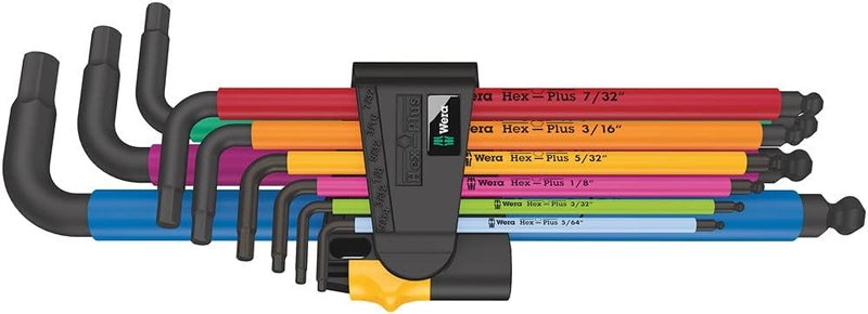 ويرا Wera 05022640001 950/9 Hex-Plus متعدد الألوان، مكون من 9 قطع - Image 1