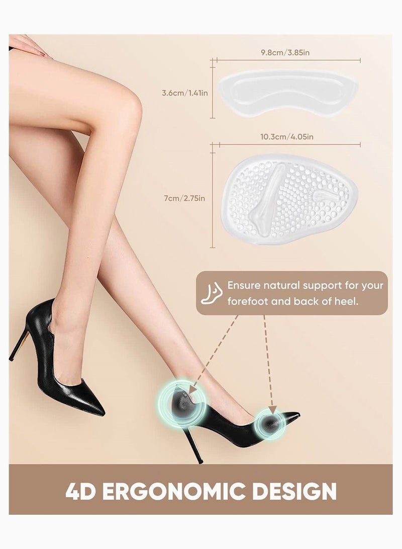 سيوسي إدراج قبضة الكعب ومنصات مشط ، Syosi أحذية سليكون ناعمة من السيليكون كعب القدم الكبير إدراج النساء الرجال ، لآلام القدم ، الوقاية من نفطة ، واقي الكعب العالي ، والأحذية السائبة 6 أزواج - Image 3