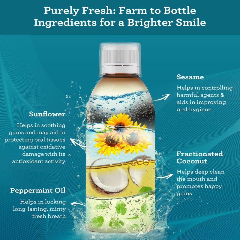 GuruNanda 3 Pack GuruNanda Original Oil Pulling - Alcohol & Fluoride Free, Natural Mouthwash - Ayurvedic Blend for Healthy Teeth & Gums, Natural Teeth Whitening and Fresh Breath - Unflavoured (8.45 fl.oz x 3) - Image 3