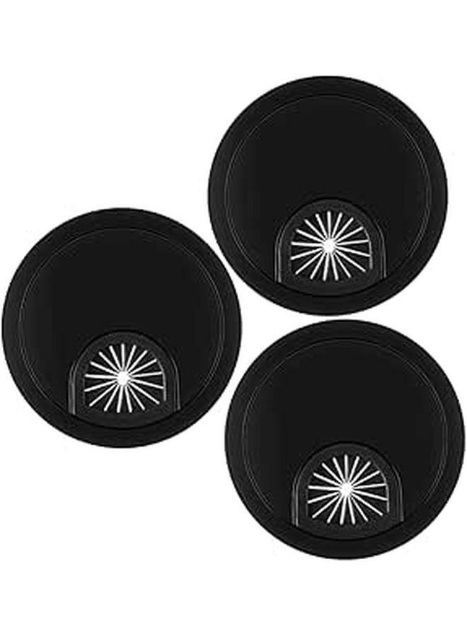 Zinc Alloy Desk Cable Grommet 3 Pack Round Hole Cover Wire Management Durable Insert - Image 1