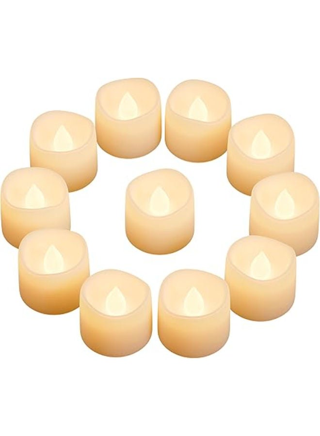 12 x Battery Tea Lights, Realistic LED Candles with Flickering Effect - Image 4