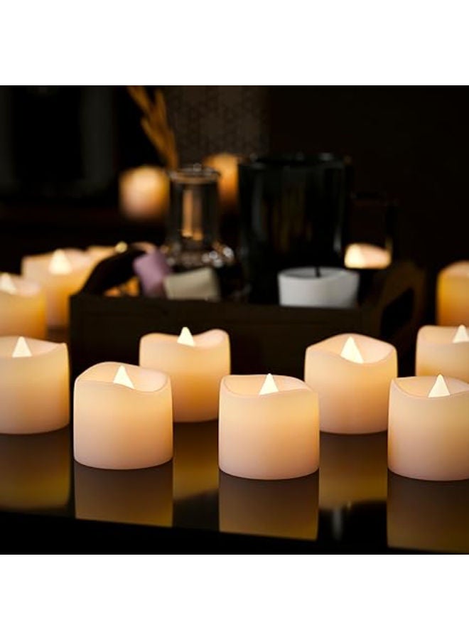 12 x Battery Tea Lights, Realistic LED Candles with Flickering Effect - Image 2