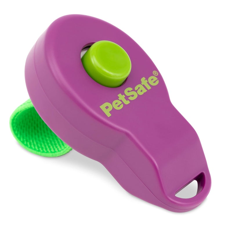 PetSafe Clik-R Training Tool - Positive Behavior Reinforcement - Ergonomic Design - Compact Finger Band - Daily Training Accessory - Clicker for Dogs & Cats - Purple - Image 1