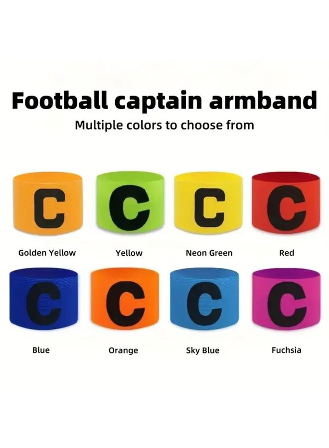 1 Piece Adjustable Captain Armband Bright Orange for Football Rugby Fan Outdoor Youth Game Safety Protection Gear Non Slip Secure Universal Fit Teen Adult - Image 1