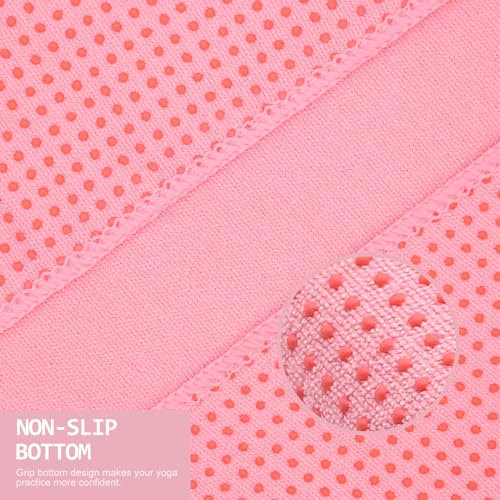 Eunzel Yoga Towel,Hot Yoga Mat Towel with Grip Dots Sweat Absorbent Non-Slip for Hot Yoga, Pilates and Workout 24" x72", Pink - Image 2