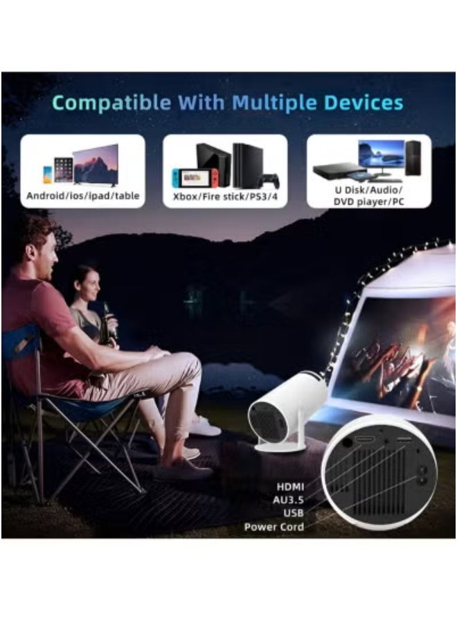 TIGER Outdoor & Home 4K Mini Projector – Portable 1280P HD Projector with Auto Keystone Correction – Compact White Projector Compatible with TV Stick, Smartphone, Laptop & Game Console – Ideal for Movies, Presentations, Outdoor Cinema & Home Theater Use  - Image 4
