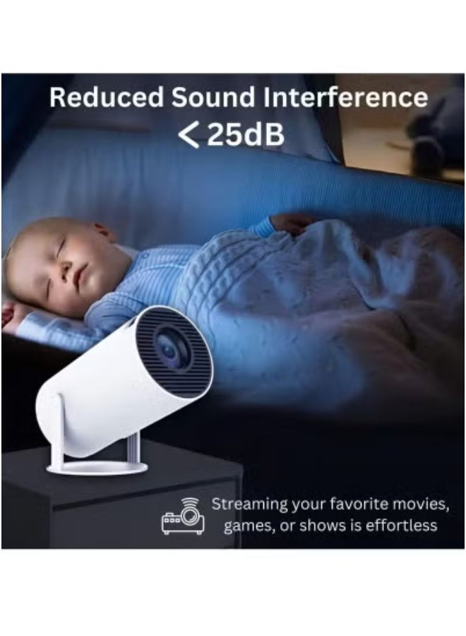 TIGER Outdoor & Home 4K Mini Projector – Portable 1280P HD Projector with Auto Keystone Correction – Compact White Projector Compatible with TV Stick, Smartphone, Laptop & Game Console – Ideal for Movies, Presentations, Outdoor Cinema & Home Theater Use  - Image 2