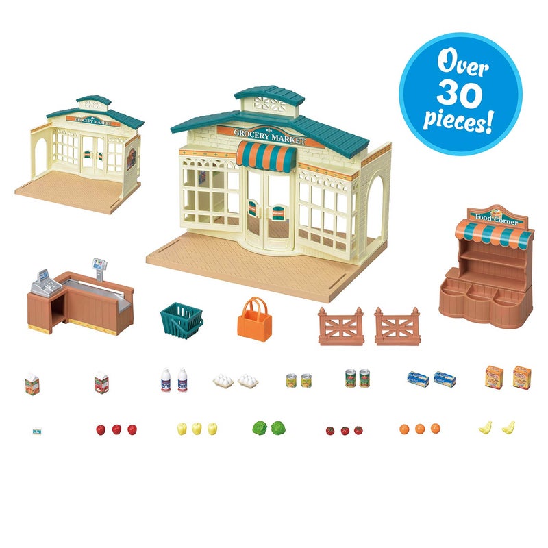 Calico Critters Calico Critters Grocery Market - Shop, Play, and Let Creativity Bloom!, Cream & Brown  - Image 2