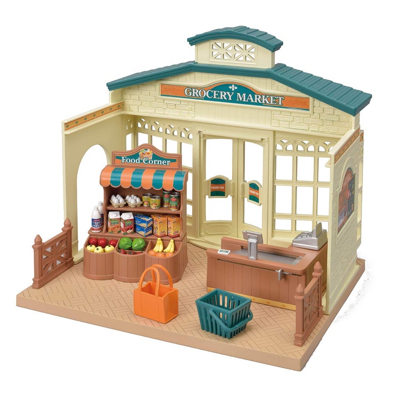 Calico Critters Calico Critters Grocery Market - Shop, Play, and Let Creativity Bloom!, Cream & Brown  - Image 1