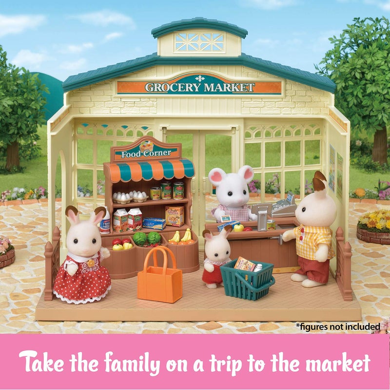 Calico Critters Calico Critters Grocery Market - Shop, Play, and Let Creativity Bloom!, Cream & Brown  - Image 5