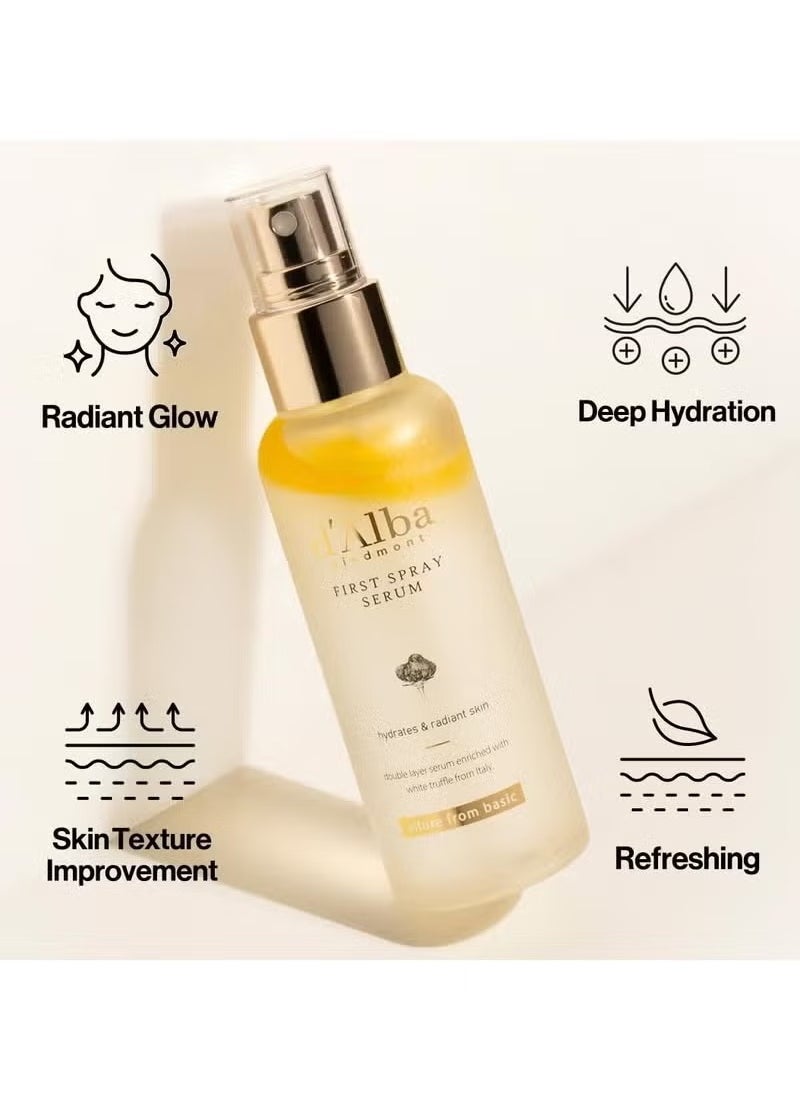 d'alba Piedmont - Italian White Truffle First Spray Serum (Vegan), glowy hydrating serum face mist, dalbamist, Pack Of 1, 3.38 fl oz - Image 1
