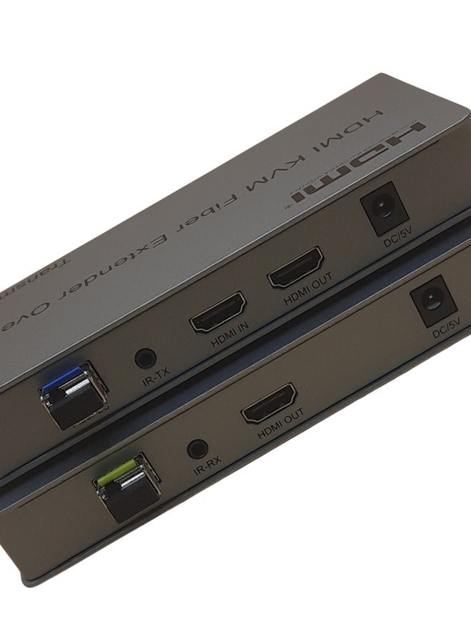 HDMI 20KM KVM Fiber Extender Over IP | Long-Distance Signal Transmission | USB, HDMI, and Ethernet Support | 4K Resolution | TCP/IP Standard - Image 1