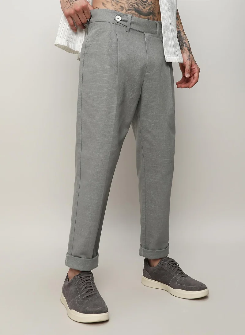 Campus Sutra Lightweight - Solid Tailored Trousers
