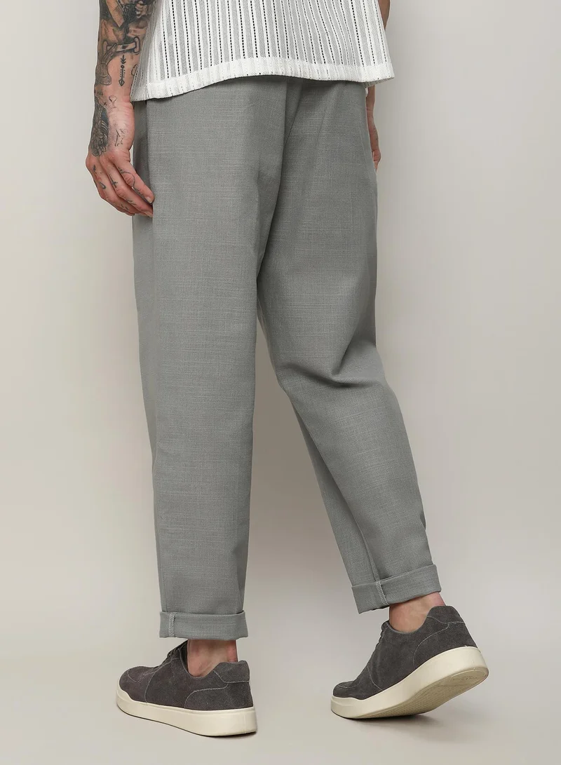 Campus Sutra  Lightweight - Solid Tailored Trousers for Men | Best Price UAE
