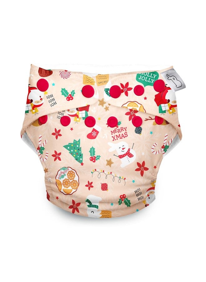 SuperBottoms Freesize UNO Cover - Limited Edition Christmas Print | Waterproof Outer | Reusable Cloth Diaper Cover | Eco-Friendly Diaper Outer - Image 1