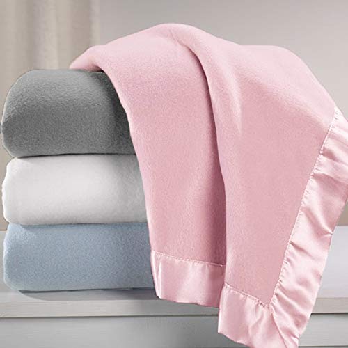 TL Care Fleece Blanket with Silk-Like Satin Trim, Soft, Warm & Cozy, Blue, 30" x 40" for Boys and Girls, Perfect for Baby Carrier, Stroller, Travel and Gifting - Image 2